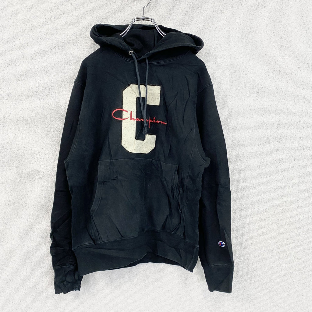 Champion　チャンピオン　リバースウィーブ　スウェットパーカー/フーディー　黒　ブラック　Sサイズ トレーナー スウェットトップス フード付き 古着
