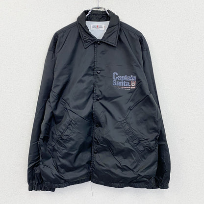 Captain Santa　キャプテンサンタ　コーチジャケット　フルボタンナイロンジャケット　黒　ブラック　XLサイズ