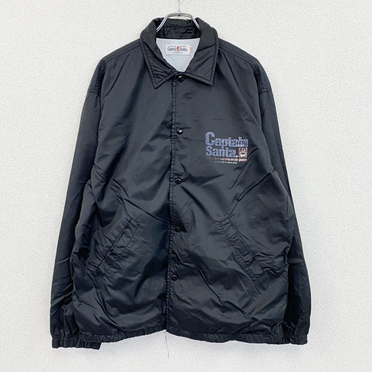 Captain Santa　キャプテンサンタ　コーチジャケット　フルボタンナイロンジャケット　黒　ブラック　XLサイズ