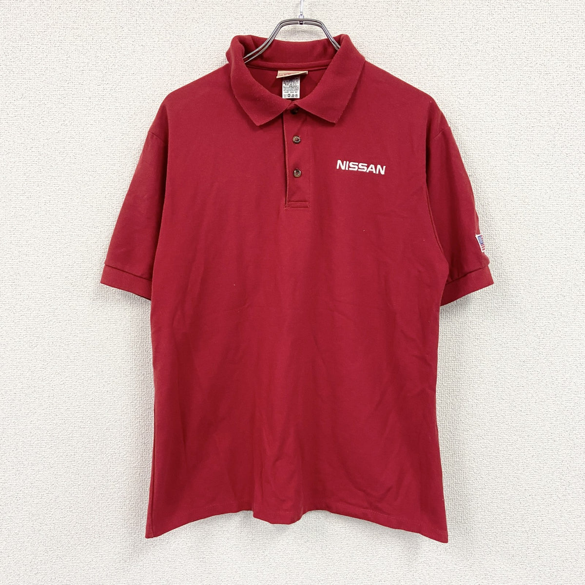RED KAP　レッドキャップ　半袖企業ロゴポロシャツ　日産　赤　レッド　Mサイズ　古着
