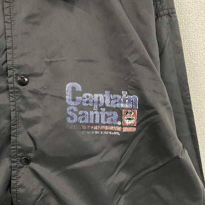 Captain Santa　キャプテンサンタ　コーチジャケット　フルボタンナイロンジャケット　黒　ブラック　XLサイズ