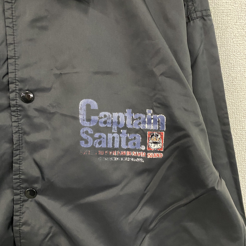 Captain Santa　キャプテンサンタ　コーチジャケット　フルボタンナイロンジャケット　黒　ブラック　XLサイズ　古着