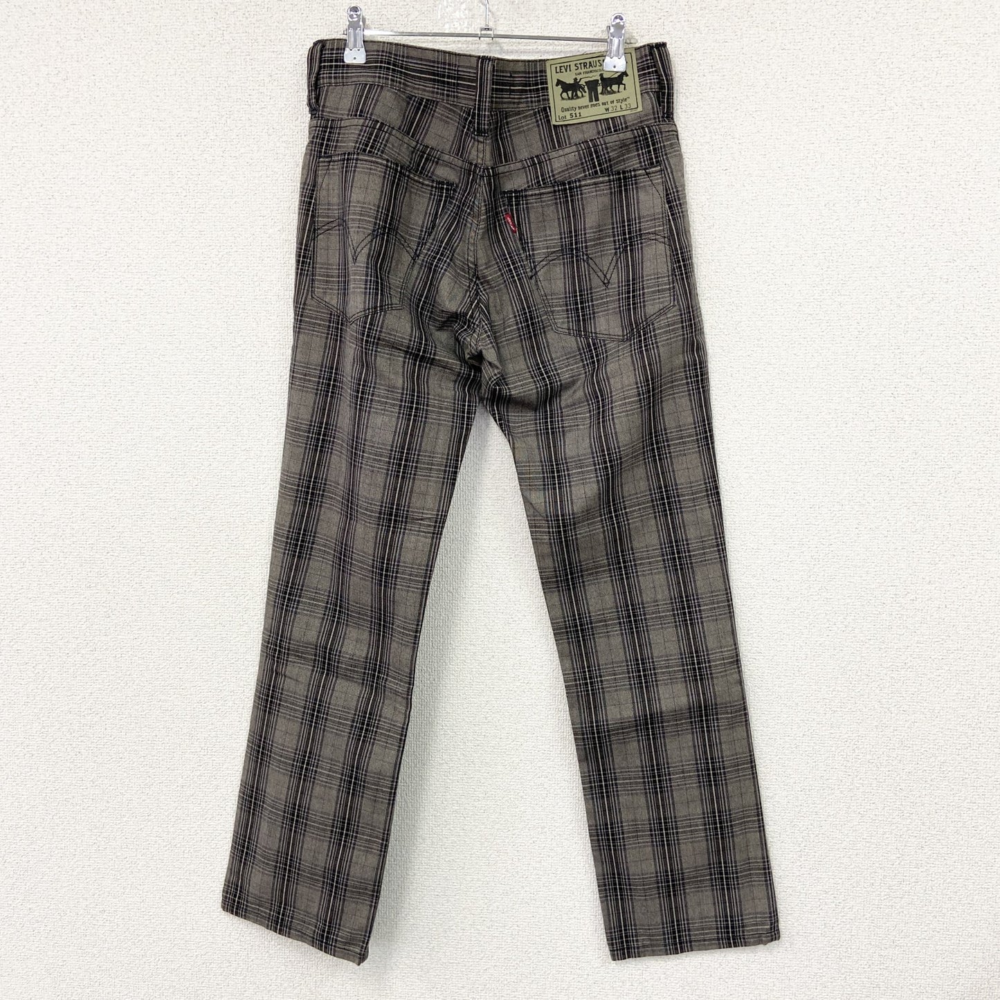 Levi’s　リーバイス　511　チェック柄スキニーパンツ　グレー　W32