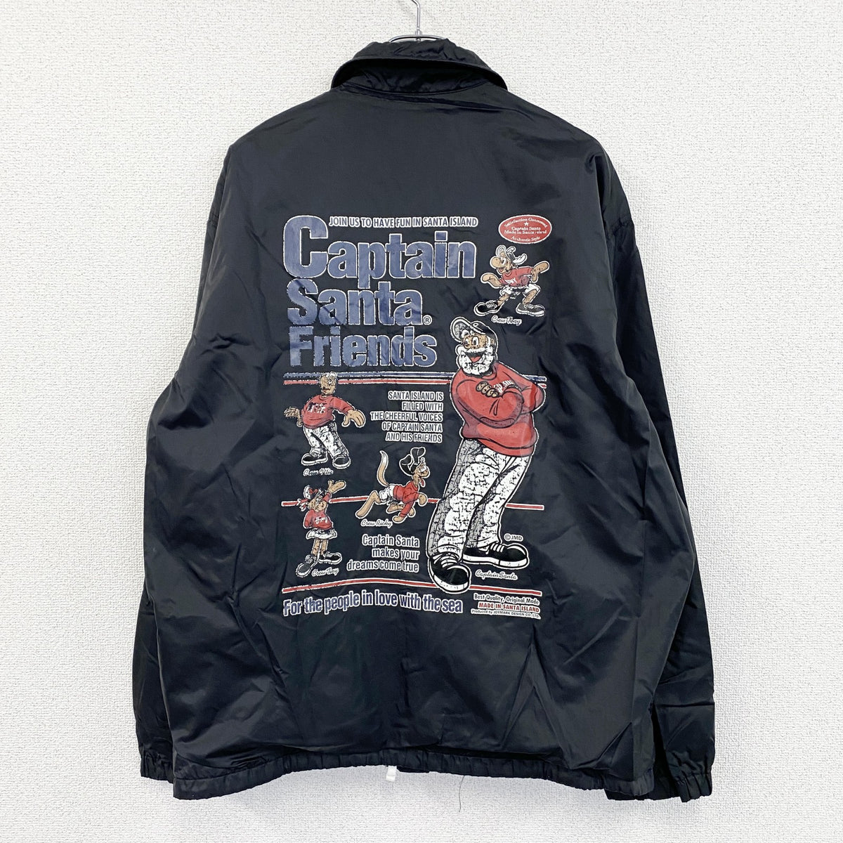 Captain Santa　キャプテンサンタ　コーチジャケット　フルボタンナイロンジャケット　黒　ブラック　XLサイズ　古着