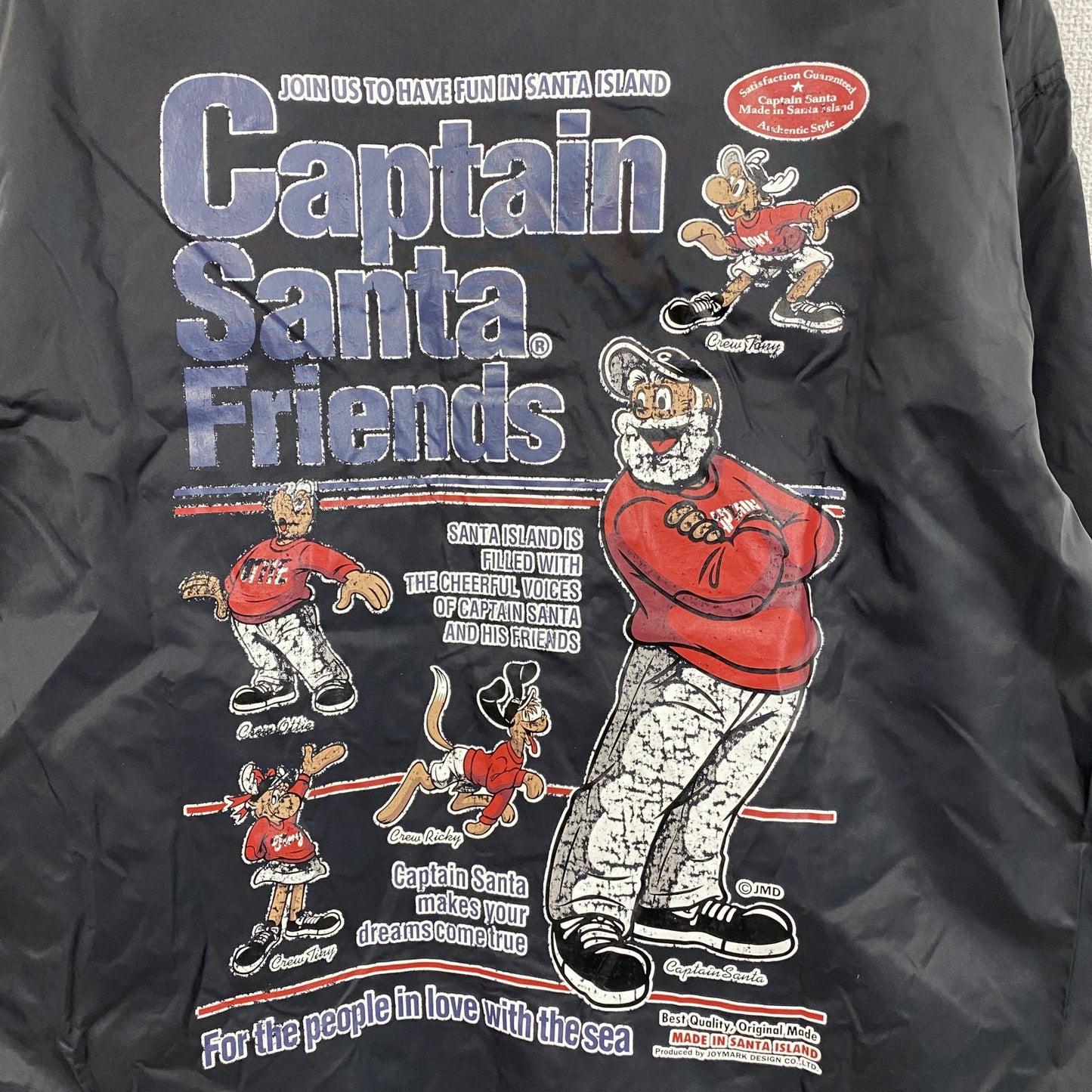 Captain Santa　キャプテンサンタ　コーチジャケット　フルボタンナイロンジャケット　黒　ブラック　XLサイズ