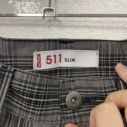 Levi’s　リーバイス　511　チェック柄スキニーパンツ　グレー　W32