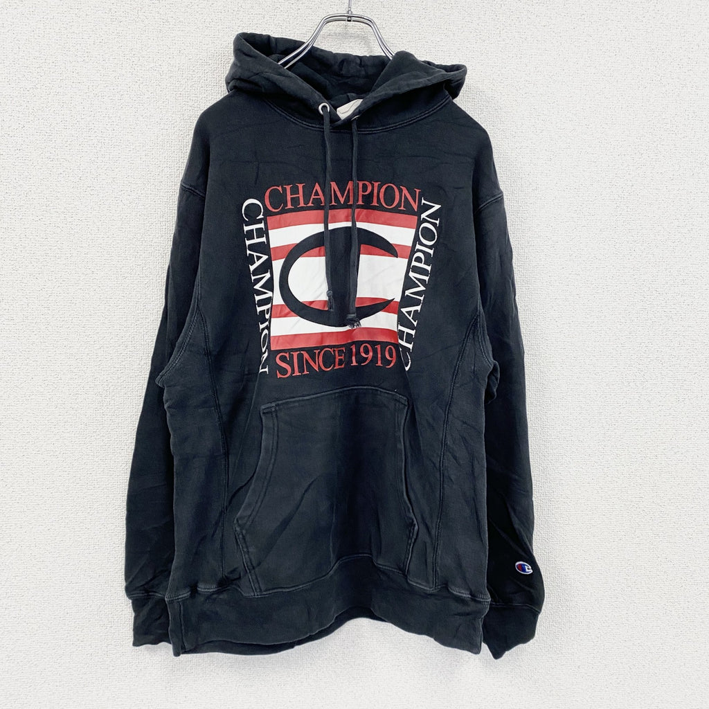 Champion　チャンピオン　リバースウィーブ　スウェットパーカー/フーディー　黒　ブラック　Mサイズ　古着