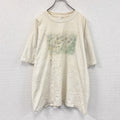 HAKRO　半袖プリントイラストTシャツ　両面プリント　アーチプリント　クルーネック　オフホワイト　XLサイズ　古着