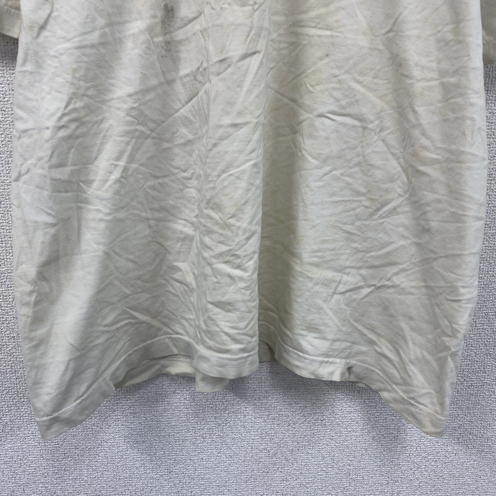 HAKRO　半袖プリントイラストTシャツ　両面プリント　アーチプリント　クルーネック　オフホワイト　XLサイズ　古着