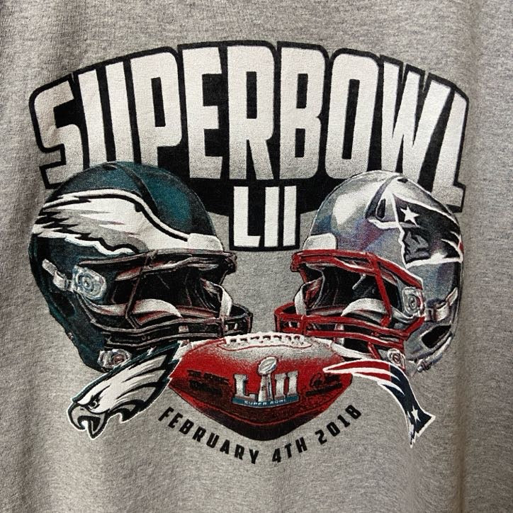 GILDAN　ギルダン　NFL　SUPERBOWL　アメフト　半袖プリントクルーネックTシャツ　グレー　灰色　XLサイズ　古着