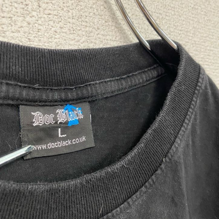 Doc Black　半袖Tシャツ　ドクロ　スカル　両面プリント　黒　ブラック　Lサイズ　古着