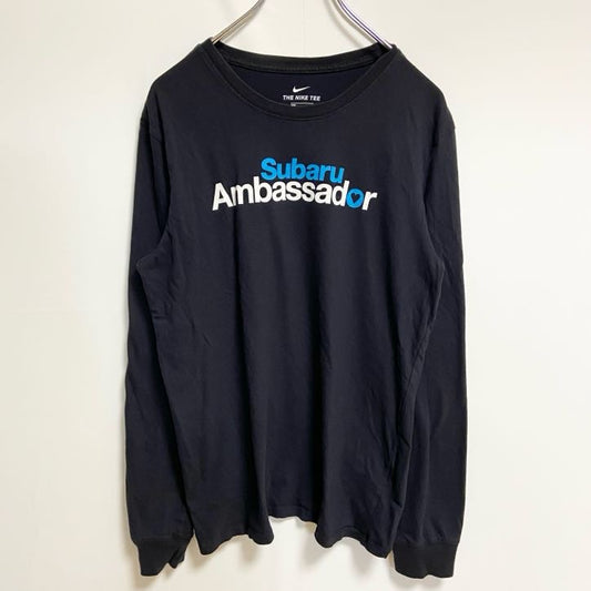 古着 used　NIKE ナイキ　長袖Tシャツ　プリントロングTシャツ　クルーネック　SUBARU スバル　黒　ブラック　Mサイズ