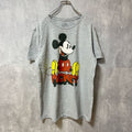 Disney　ディズニー　半袖プリントＴシャツ　グレー　灰色　Mickey　ミッキー　キャラクター　古着