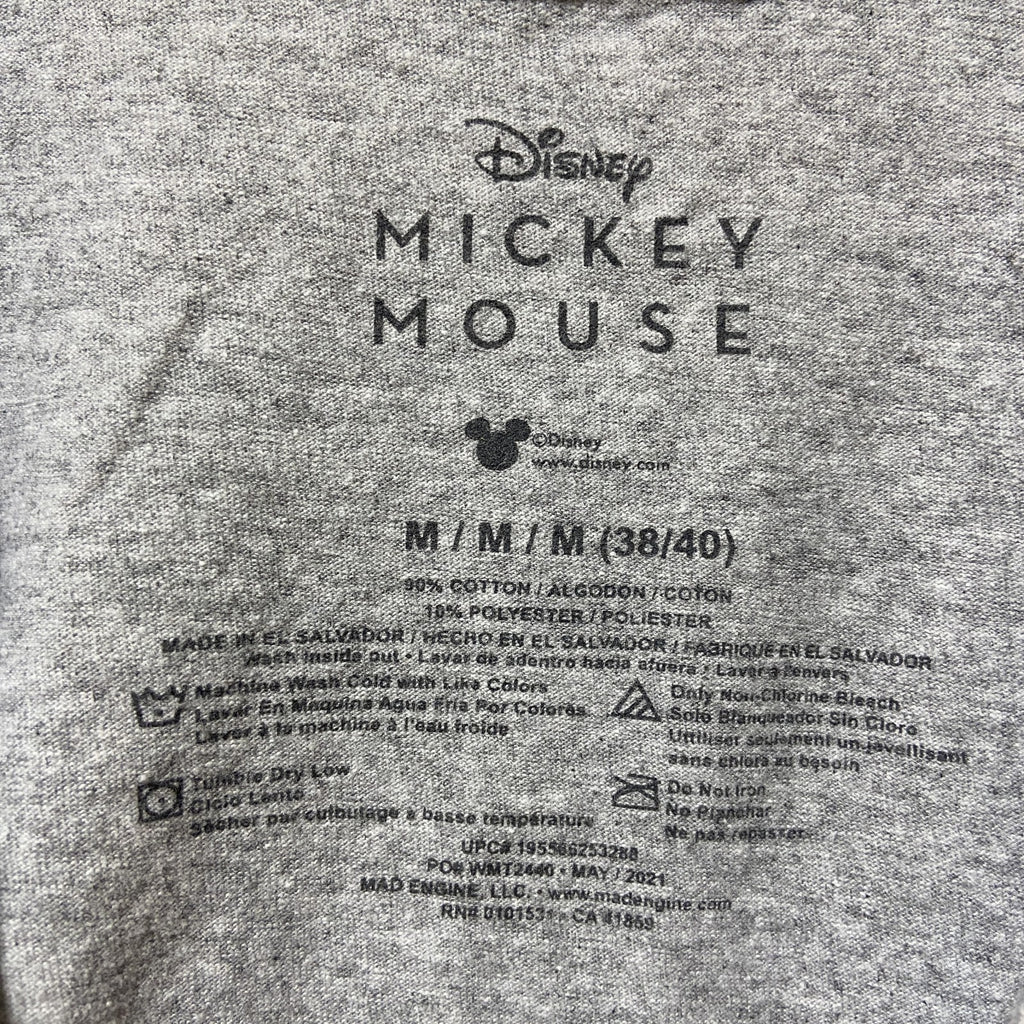 Disney　ディズニー　半袖プリントＴシャツ　グレー　灰色　Mickey　ミッキー　キャラクター　古着