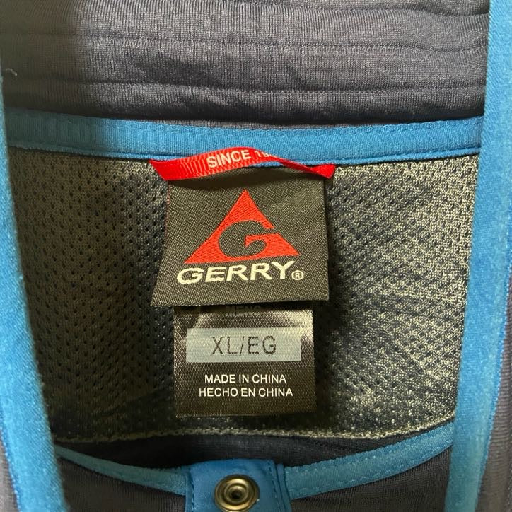 GERRY ジェリー　長袖ハーフボタンプルオーバー　ハイネック　ネイビー　紺　ビックシルエット　XLサイズ　古着