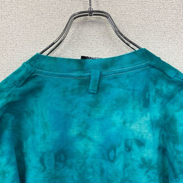 90s　wild west　半袖プリントTシャツ　ヴィンテージ　タイダイ　水色　エメラルドブルー　XLサイズ　古着