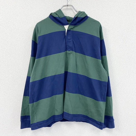 Levi's　リーバイス　CLUB RUGBYスウェットシャツ　ボーダー柄　緑　グリーン 紺　ネイビー　Mサイズ