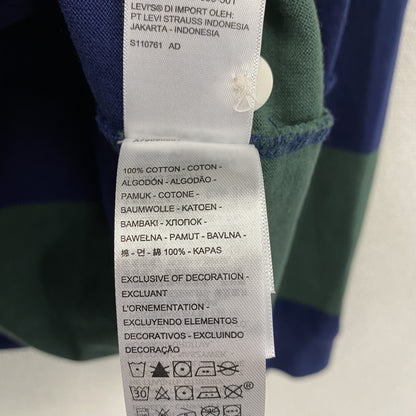 Levi's　リーバイス　CLUB RUGBYスウェットシャツ　ボーダー柄　緑　グリーン 紺　ネイビー　Mサイズ