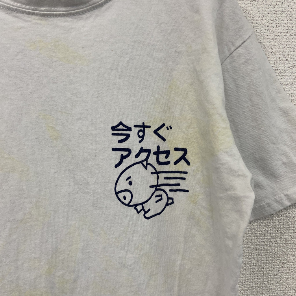 Shiyi　半袖プリントTシャツ　豚　キャラT　白　ホワイト　古着