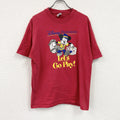 Hanes　ヘインズ　半袖プリントTシャツ　シングルステッチ　ミッキーマウス　赤　レッド　XLサイズ カットソー メンズ コットン 古着
