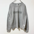 Reebok リーボック 長袖クルーネックロゴプリントスウェット　トレーナー　オーバーサイズ　グレー　灰色　XLサイズ　古着