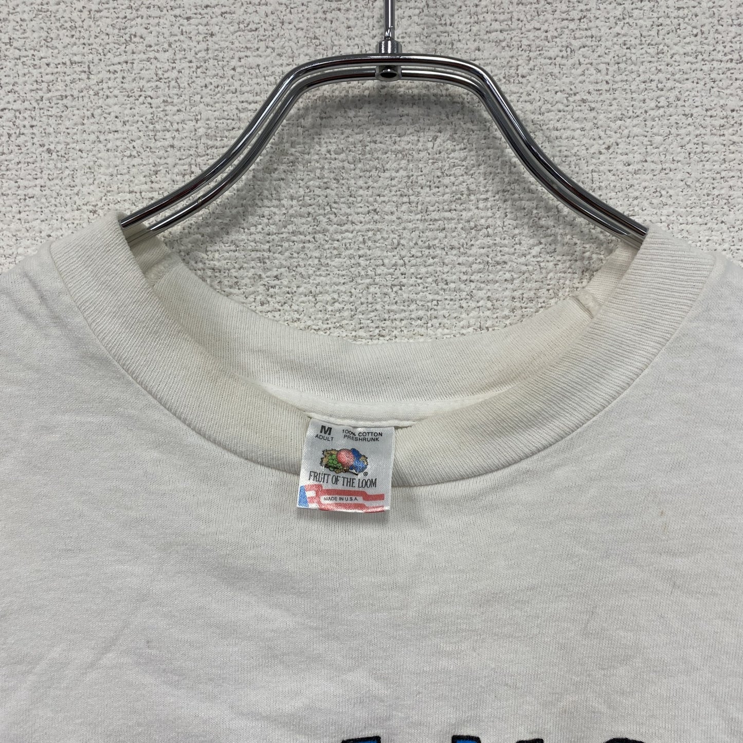 FRUIT OF THE LOOM　フルーツオブザルーム　半袖プリントTシャツ　シングルステッチ　白　ホワイト　Mサイズ