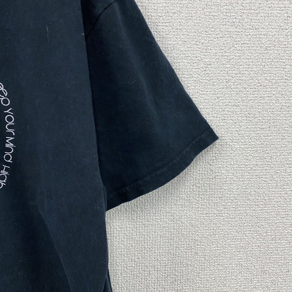 GILDAN　ギルダン　HIGH MINDS UK　半袖プリントTシャツ　紺　ネイビー　Lサイズ　古着