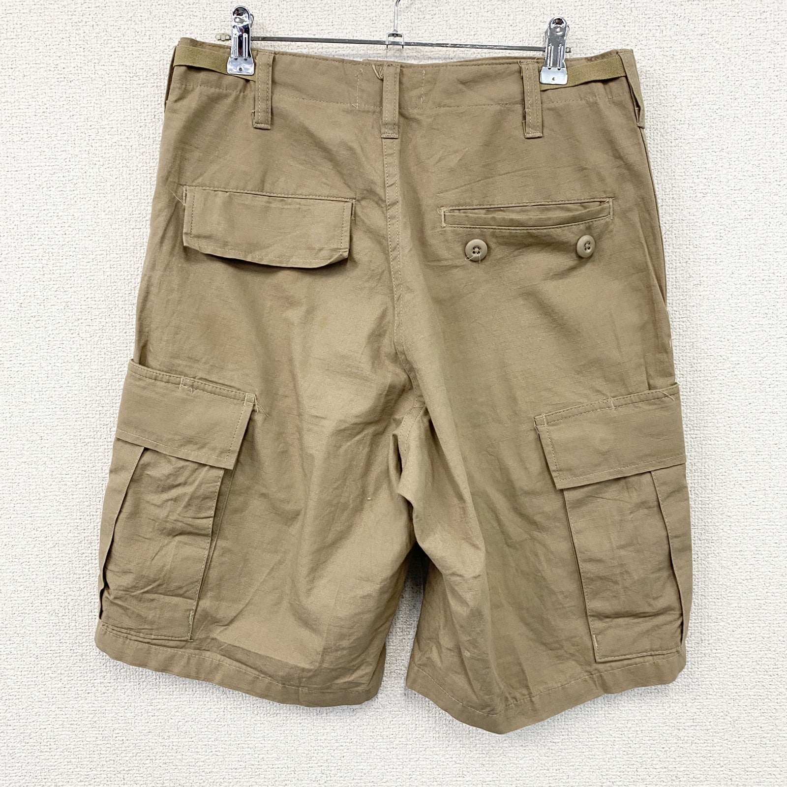 00s　TRU-SPEC　トゥルースペック　ハーフカーゴパンツ/ショートパンツ　ミリタリー　ヴィンテージ　ベージュ　Sサイズ　古着