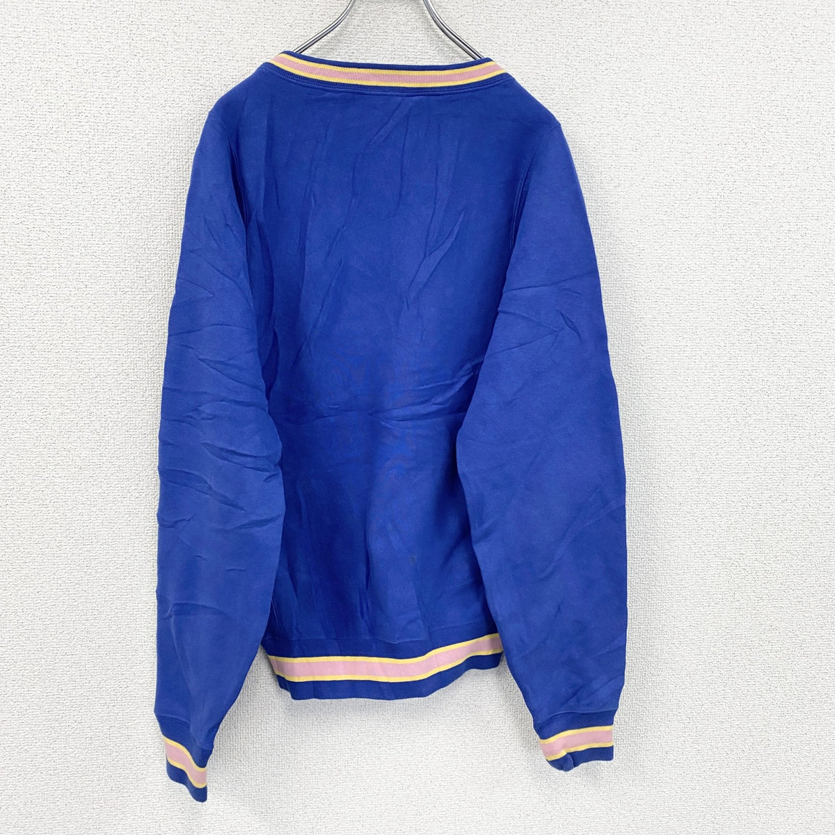 Champion　チャンピオン HERITAGE　スウェット/トレーナー　Vネック　青　ブルー　XSサイズ スウェットトップス メンズ コットン 古着