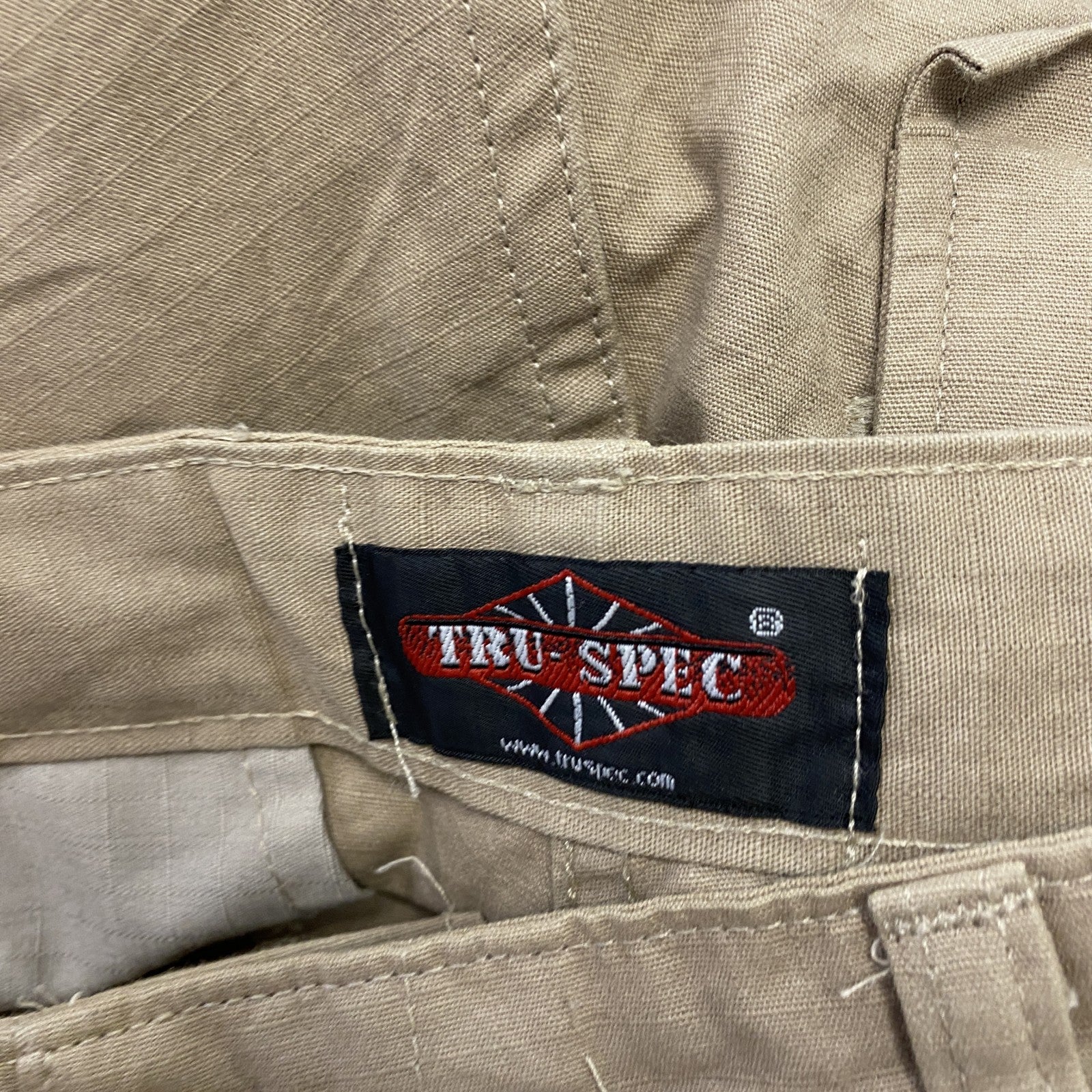 00s　TRU-SPEC　トゥルースペック　ハーフカーゴパンツ/ショートパンツ　ミリタリー　ヴィンテージ　ベージュ　Sサイズ　古着