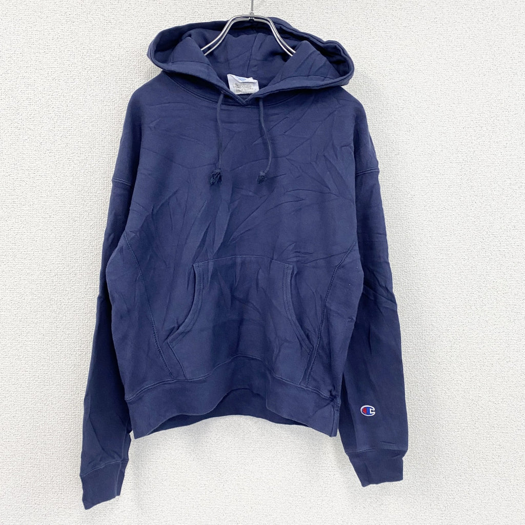Champion　チャンピオン　リバースウィーブ　スウェットパーカー/フーディー　目無し　紺　ネイビー　Mサイズ トレーナー スウェットトップス フード付き 古着