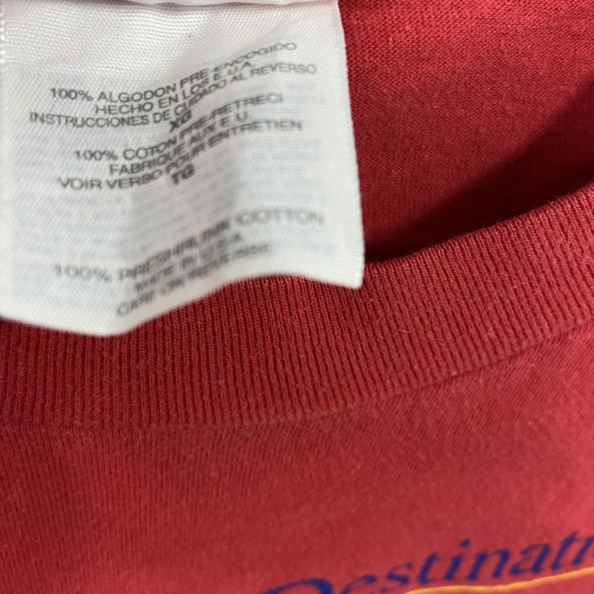 Hanes　ヘインズ　半袖プリントTシャツ　シングルステッチ　ミッキーマウス　赤　レッド　XLサイズ カットソー メンズ コットン 古着