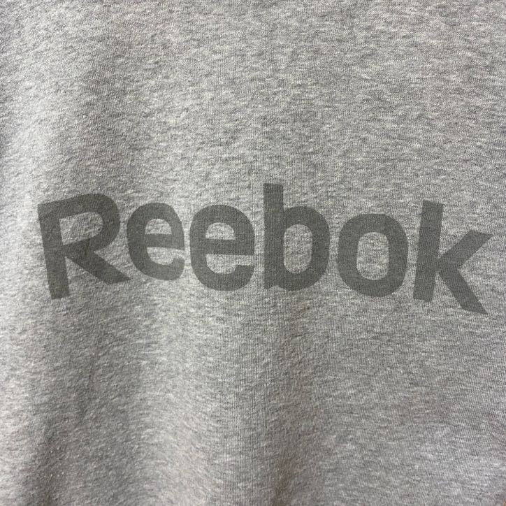 Reebok リーボック 長袖クルーネックロゴプリントスウェット　トレーナー　オーバーサイズ　グレー　灰色　XLサイズ　古着