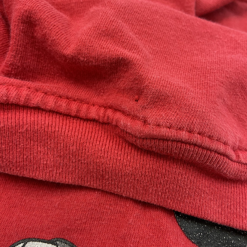 Hanes　ヘインズ　半袖プリントTシャツ　シングルステッチ　ミッキーマウス　赤　レッド　XLサイズ カットソー メンズ コットン 古着