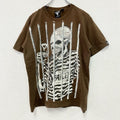 FALLEN　半袖Tシャツ　スカル　骸骨　茶色　ブラウン　Mサイズ　古着