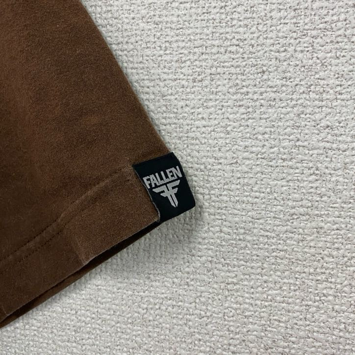FALLEN　半袖Tシャツ　スカル　骸骨　茶色　ブラウン　Mサイズ　古着