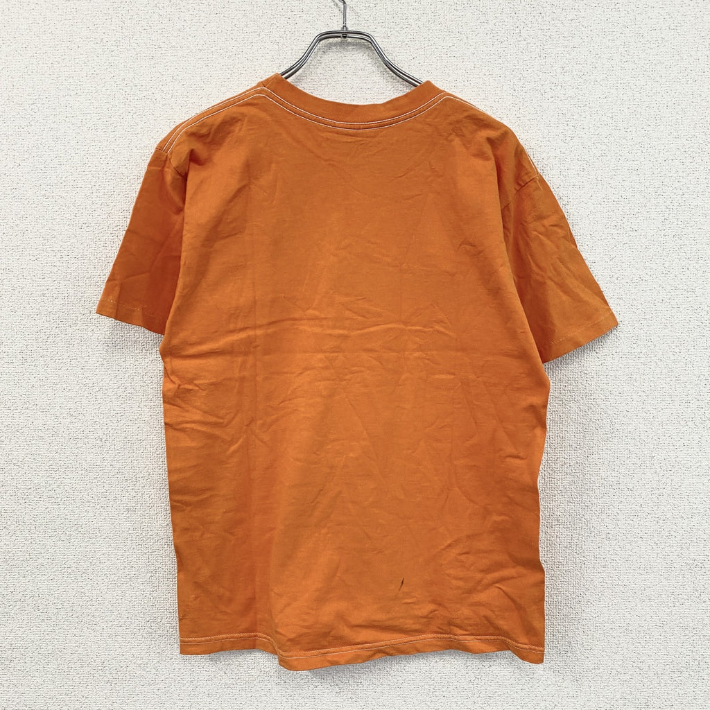 ～90s　HEAVYWEIGHTS　半袖Tシャツ　英字プリント　シングルステッチ　USA　カリフォルニア　ヴィンテージ　オレンジ　Mサイズ カットソー メンズ コットン 古着