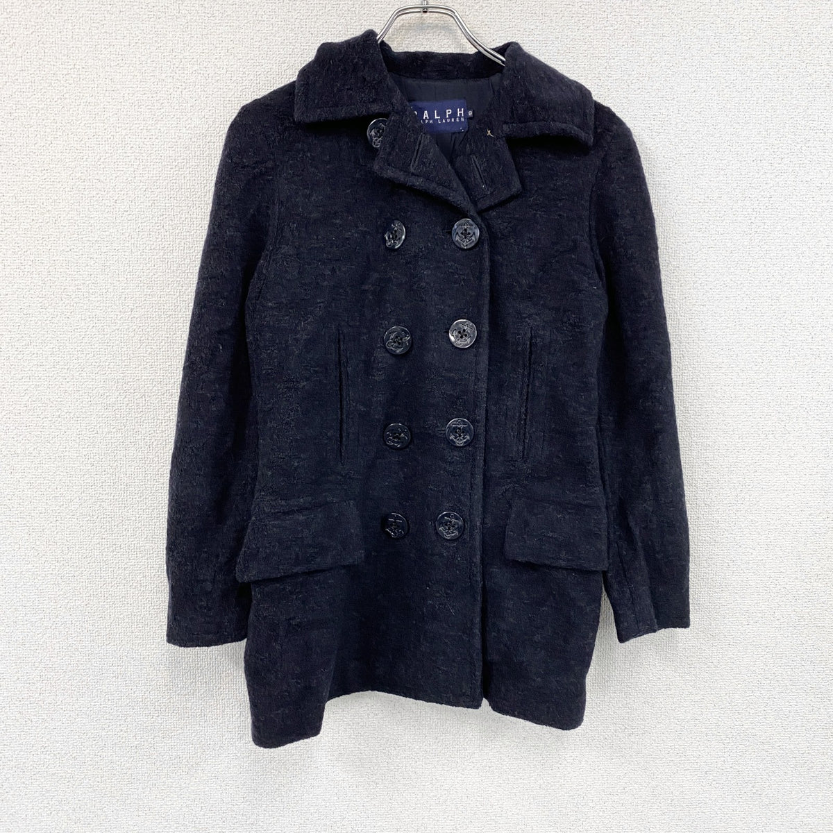 Ralph Lauren　ラルフローレン　ウールコート　紺　ネイビー　9サイズ　古着