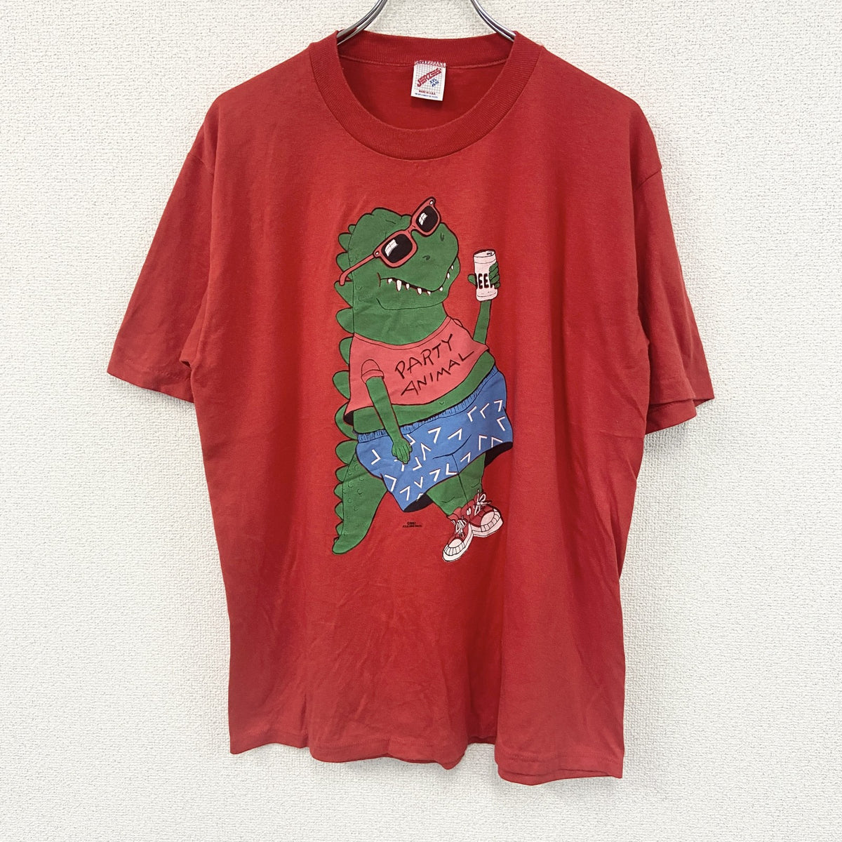 JERZEEZ　ジャージーズ　半袖プリントTシャツ　シングルステッチ　赤　レッド　XXLサイズ カットソー メンズ コットン 古着