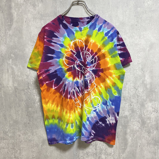 古着 used　Disney　ディズニー　Hanes　ヘインズ　半袖タイダイプリントTシャツ　Mickey　ミッキー　クルーネック