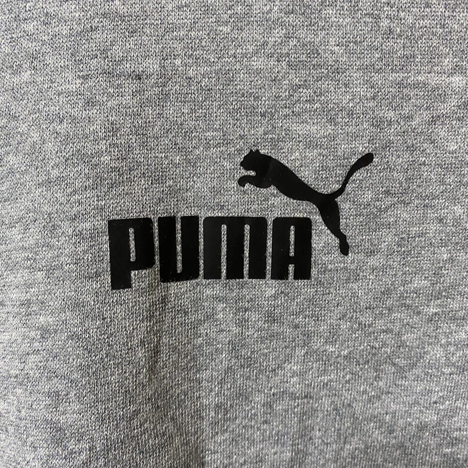 PUMA プーマ　長袖ワンポイントロゴプリントプルオーバーパーカー　フーディー　スポーティー　グレー　灰色　古着