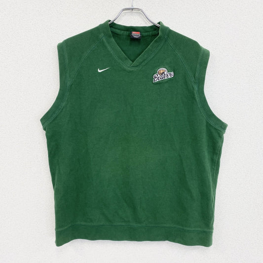 90s　NIKE　ナイキ　Vネックコットンニットベスト　ヴィンテージ　緑　グリーン　Lサイズ