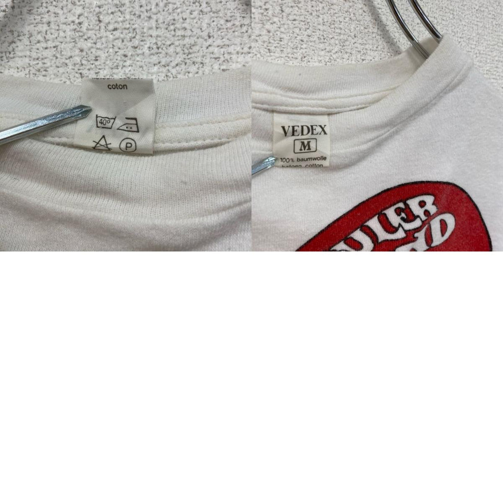 ～00s　VEDEX　半袖プリントTシャツ　バセット ハウンド　FAULER HUND　ホワイト　Mサイズ　古着