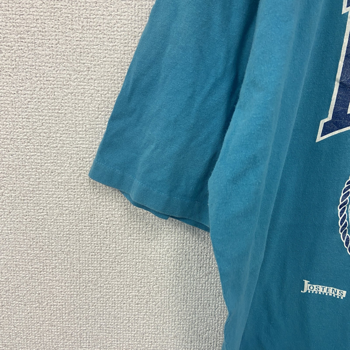 JOSTENS　半袖プリントTシャツ　シングルステッチ　青　ブルー　XLサイズ カットソー メンズ 古着