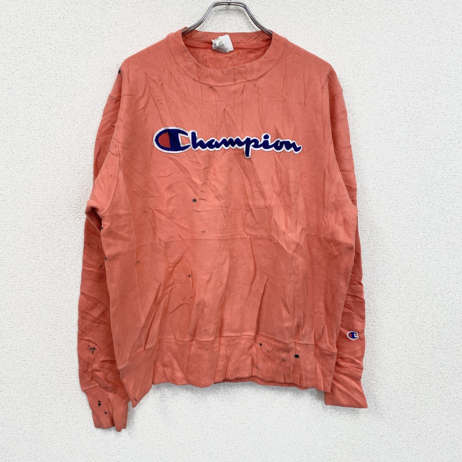 Champion　チャンピオン　リバースウィーブ　スウェット/トレーナー　コーラルピンク　Mサイズ スウェットトップス メンズ コットン 古着