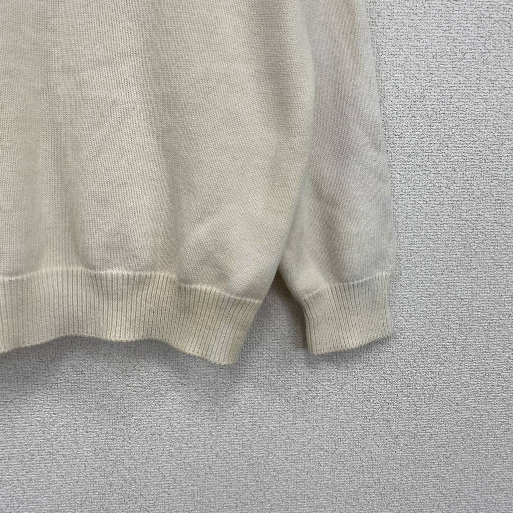 90s　NIKE　ナイキ　Vネックコットンニットセーター　ヴィンテージ　白　ホワイト　Lサイズ　古着