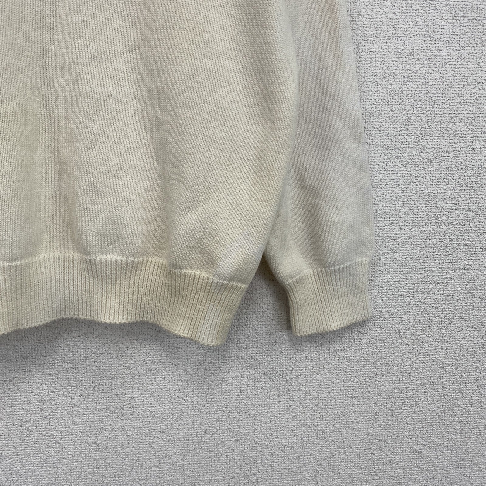 90s　NIKE　ナイキ　Vネックコットンニットセーター　ヴィンテージ　白　ホワイト　Lサイズ　古着