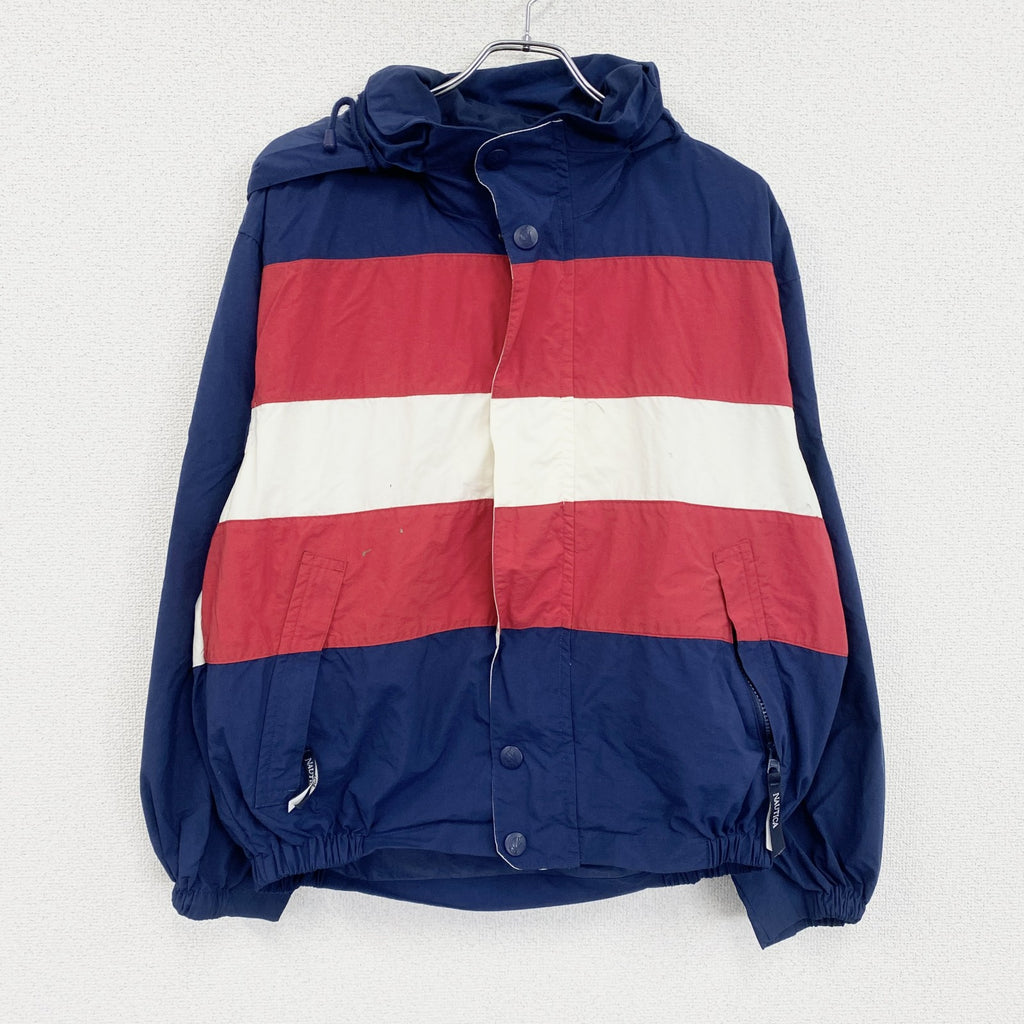 古着 used　90s　NAUTICA　ノーティカ　フルジップナイロンジャケット　ヴィンテージ　紺　ネイビー　Mサイズ