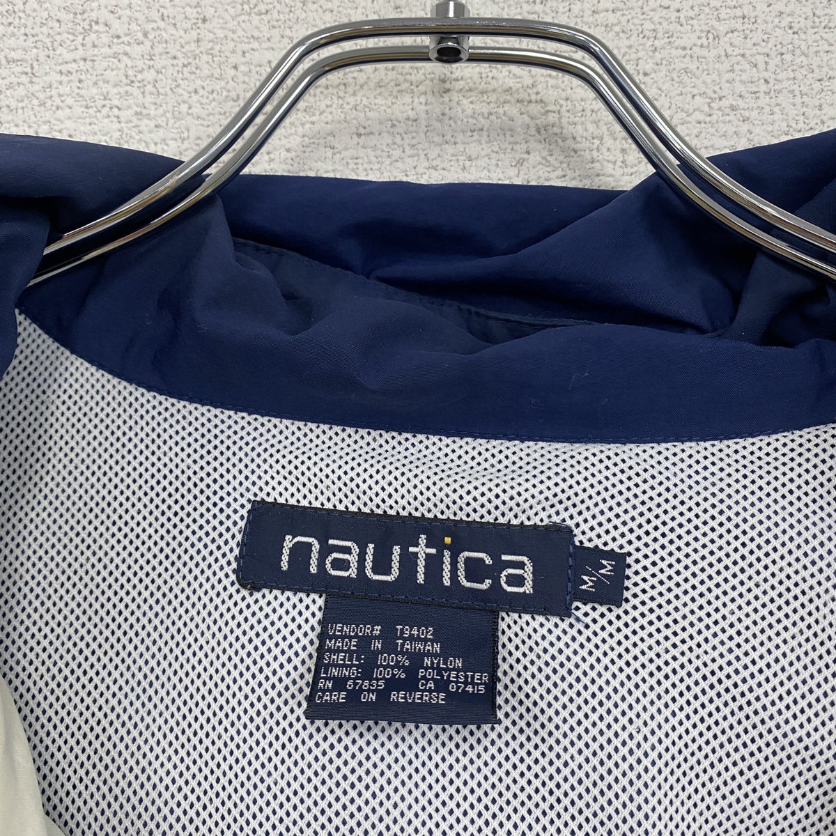 古着 used　90s　NAUTICA　ノーティカ　フルジップナイロンジャケット　ヴィンテージ　紺　ネイビー　Mサイズ