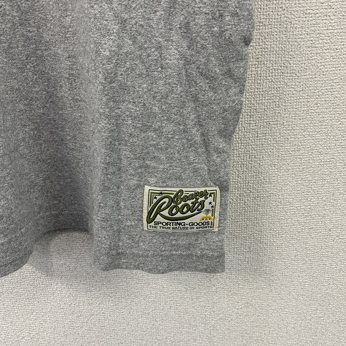 90s　Beaver Roots　ビーバールーツ　リレハンメル冬季オリンピック　半袖プリントTシャツ　シングルステッチ　ヴィンテージ　グレー　灰色　古着